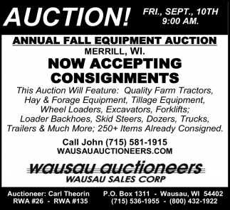 Auction!, Wausau Auctioneers Wausau Sales Corp.