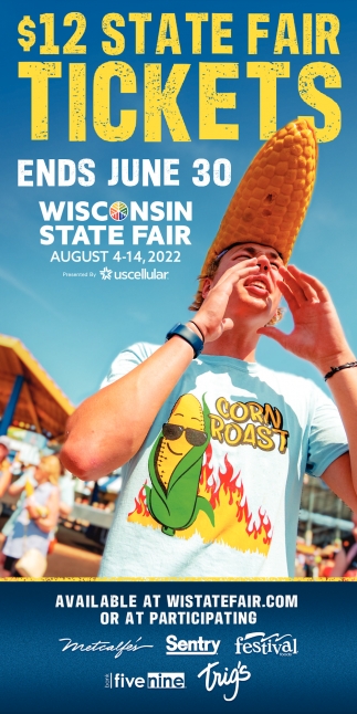 12 State Fair Tickets, Wisconsin State Fair, Milwaukee, WI